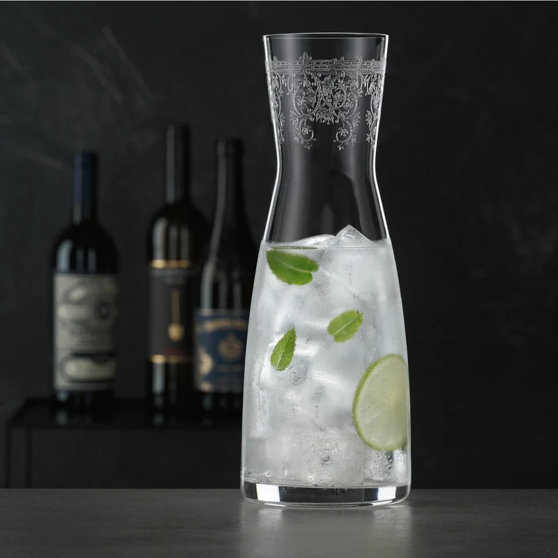 1 Lt - Arabesque Caraffa In Vetro Cristallino