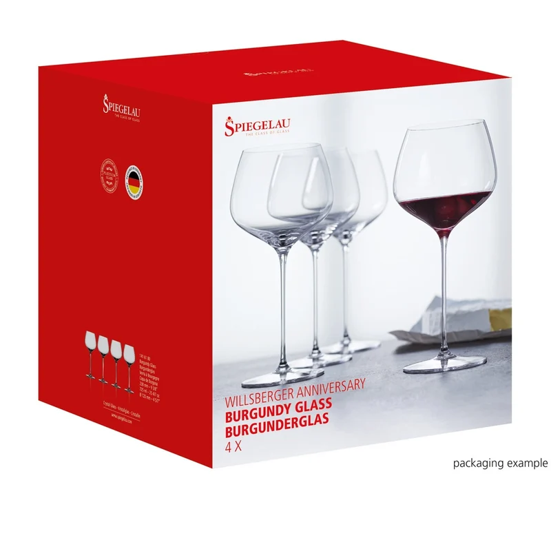 77 cl - Willsberger Anniversary Calice Vino Rosso Burgundy In Vetro Cristallino - Set 4 Pz