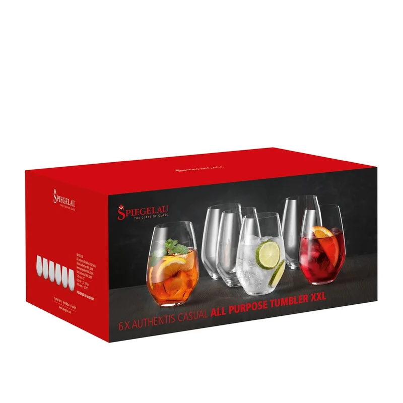 63 cl - Authentis Bicchiere Multiuso Tumbler XXL In Vetro - Set 6 Pz