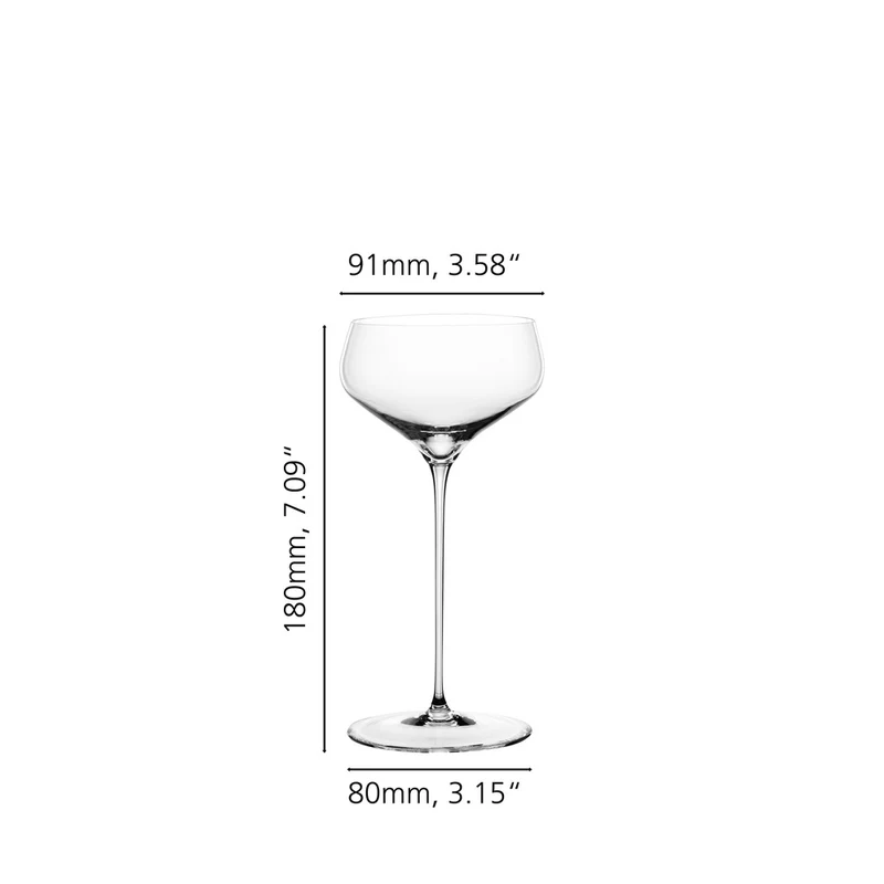 23.8 cl - Hi-Lite Calice Cocktail Coupette In Vetro - Set 2 Pz