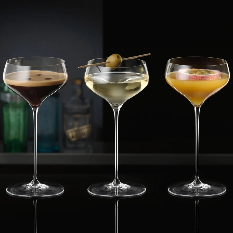 23.8 cl - Hi-Lite Calice Cocktail Coupette In Vetro - Set 2 Pz