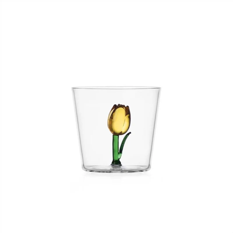30 cl - Botanica Tulipano Bicchiere Acqua Tumbler In Vetro Borosilicato