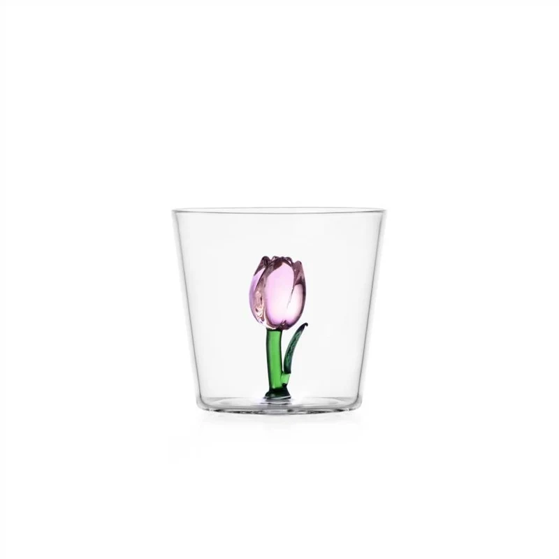 30 cl - Botanica Tulipano Bicchiere Acqua Tumbler In Vetro Borosilicato
