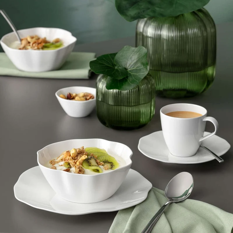 39 cl - Pura Ciotola Cereali In Porcellana Premium - Set 4 Pz