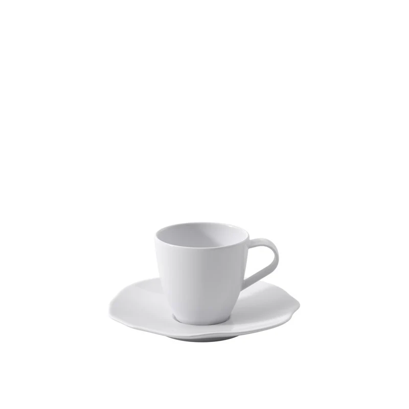 11.6 cm - Pura Piattino Tazza Caffè In Porcellana Premium - Set 6 Pz