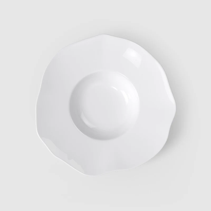 28.5x28.8 cm - Pura Piatto Fondo In Porcellana Premium - Set 4 Pz