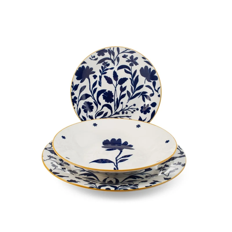 Royal Petals Servizio Piatti In Porcellana - Set 18 Pz