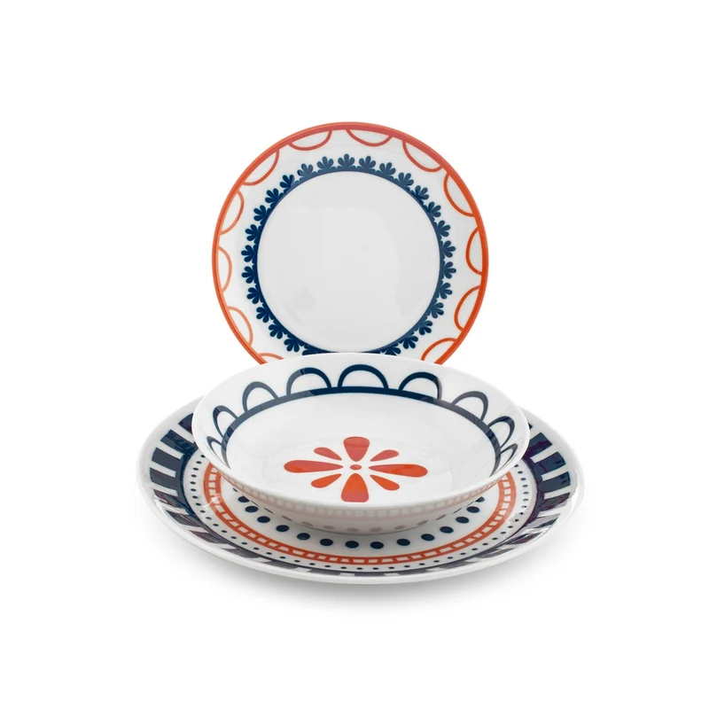 Zephyra Servizio Piatti In Porcellana - Set 18 Pz