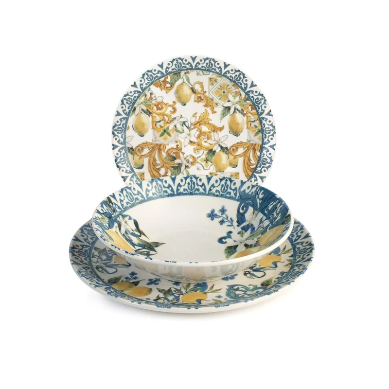 Coupe Sicily Servizio Piatti In Stoneware - Set 18 Pz