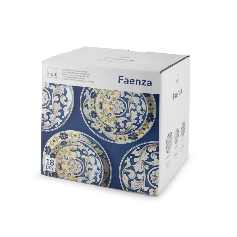 Coupe Faenza Servizio Piatti In Porcellana - Set 18 Pz