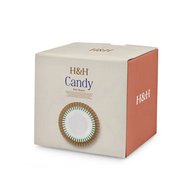 Candy Servizio Piatti In Porcellana - Set 18 Pz