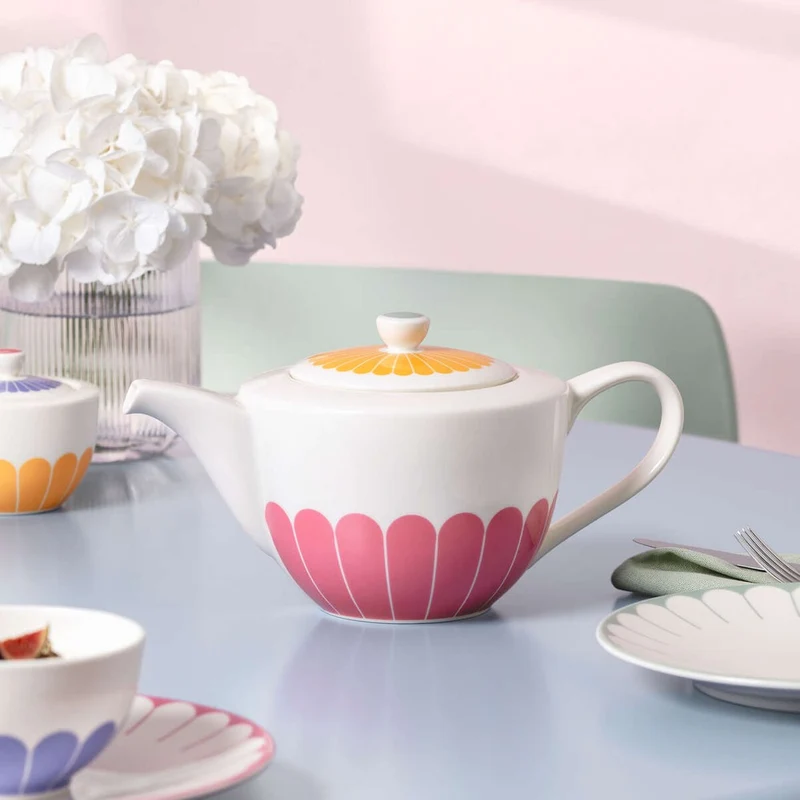 1.2 L - Fleur Teiera In Porcellana Premium
