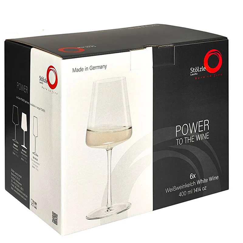 40.2 cl - Power Calice Vino Bianco in Vetro - Set 6 Pezzi