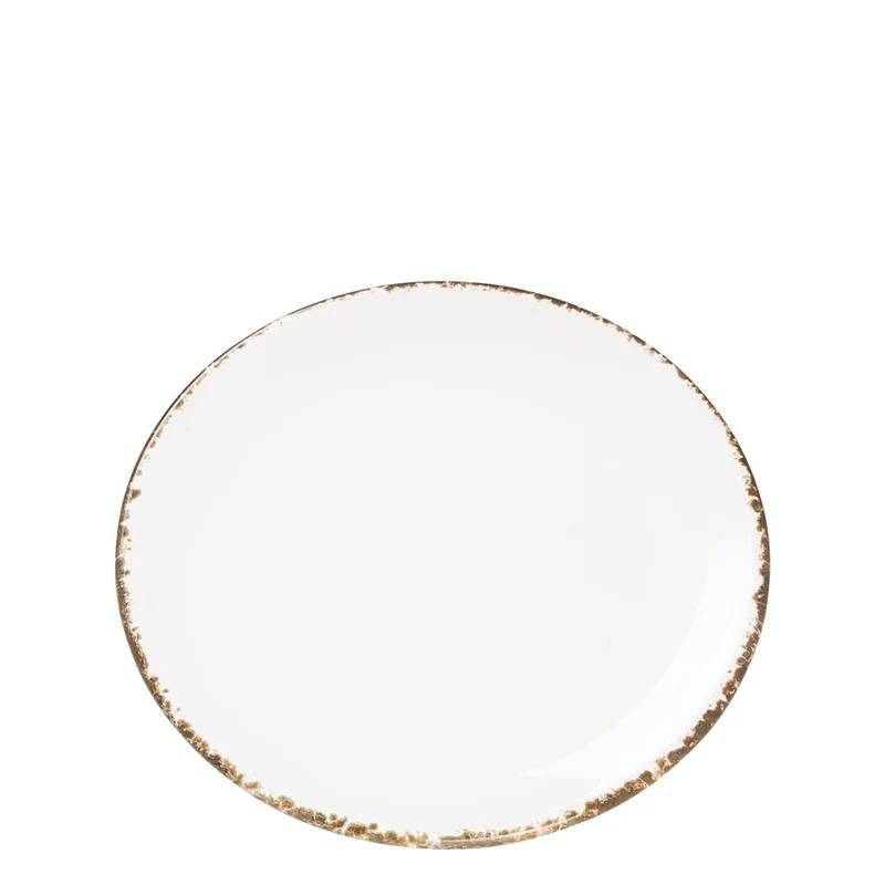 21 cm - Petit Piatto Piano Rotondo Fatto a Mano In Ceramica - Set 2 Pz