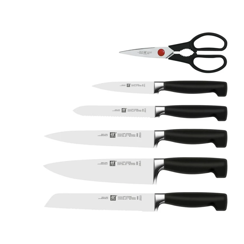 4 Stars Set Coltelli Con Ceppo In Frassino - Set 7 Pz