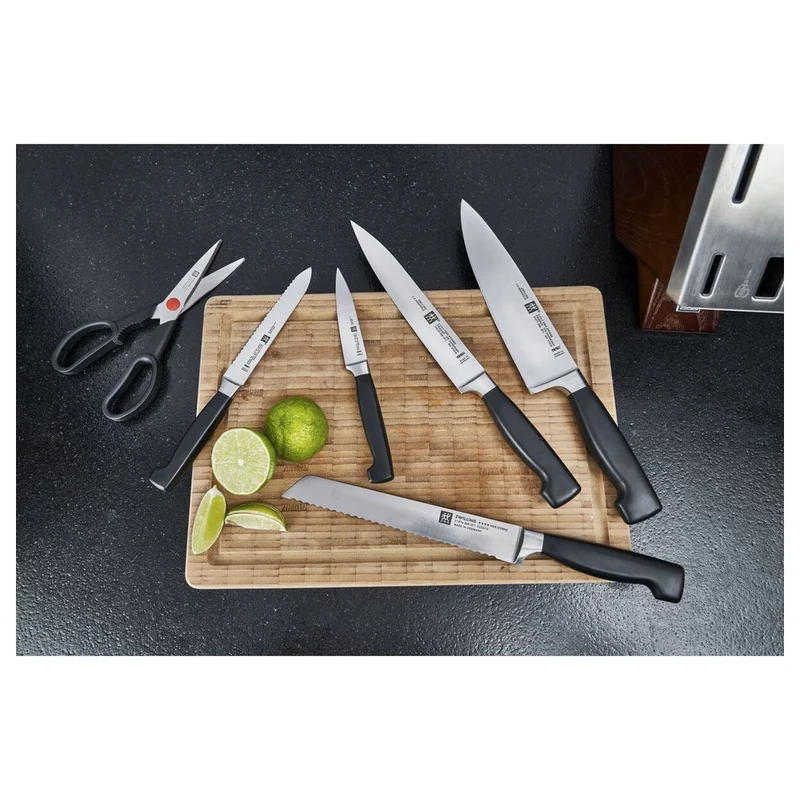 4 Stars Set Coltelli Con Ceppo In Frassino - Set 7 Pz