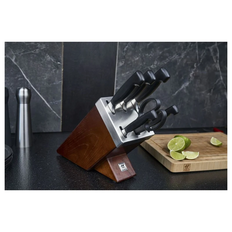 4 Stars Set Coltelli Con Ceppo In Frassino - Set 7 Pz
