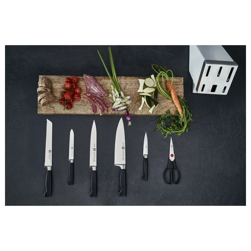 4 Stars Set Coltelli Con Ceppo In Frassino - Set 7 Pz