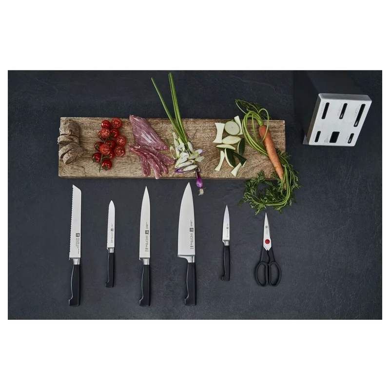 4 Stars Set Coltelli Con Ceppo In Frassino - Set 7 Pz