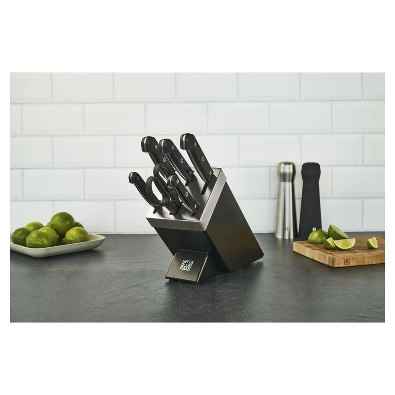 Gourmet Set Coltelli Con Ceppo In Acciaio Inox - Set 7 Pz