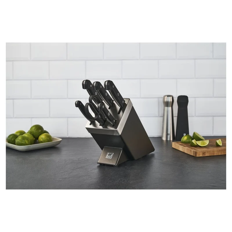 Gourmet Set Coltelli Con Ceppo In Acciaio Inox - Set 7 Pz