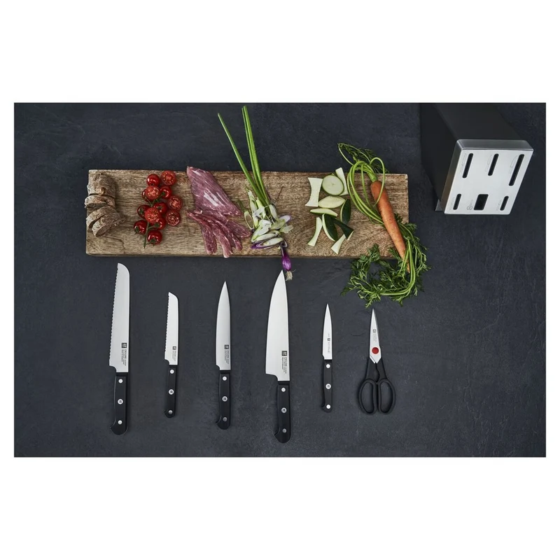 Gourmet Set Coltelli Con Ceppo In Acciaio Inox - Set 7 Pz