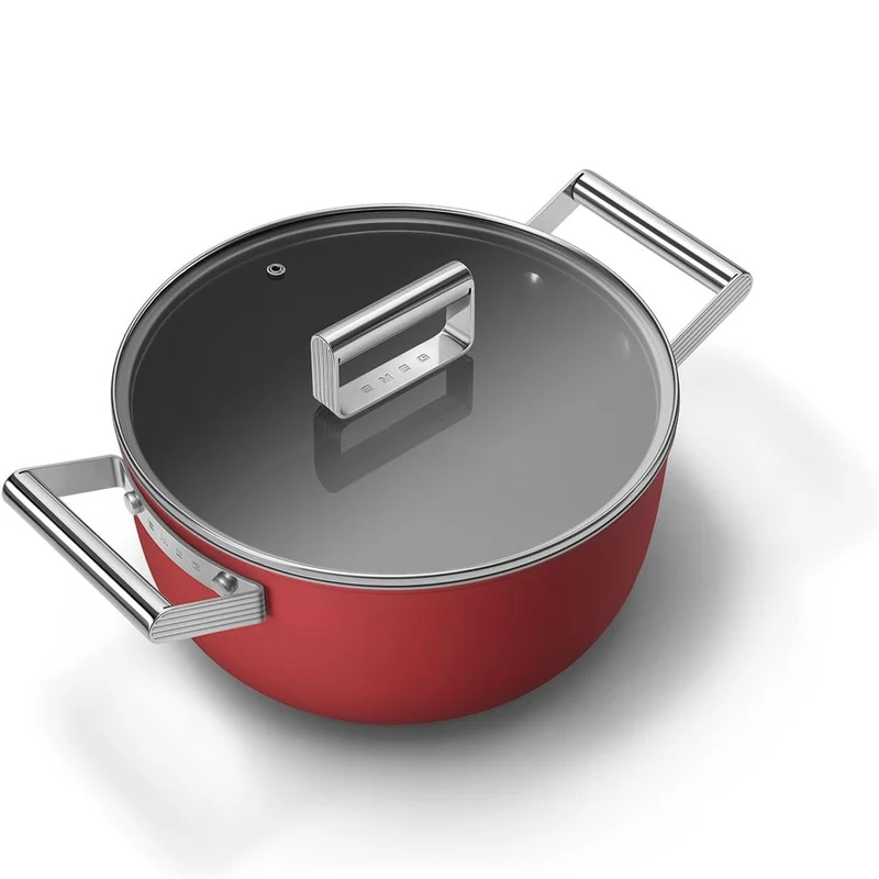 Cookware 50's Style Casseruola Alta Antiaderente Con Coperchio In Alluminio