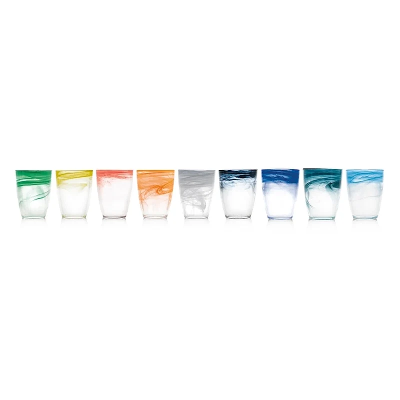 35 cl - Alabastro Bicchiere Acqua In Vetro - Set 9 Pz