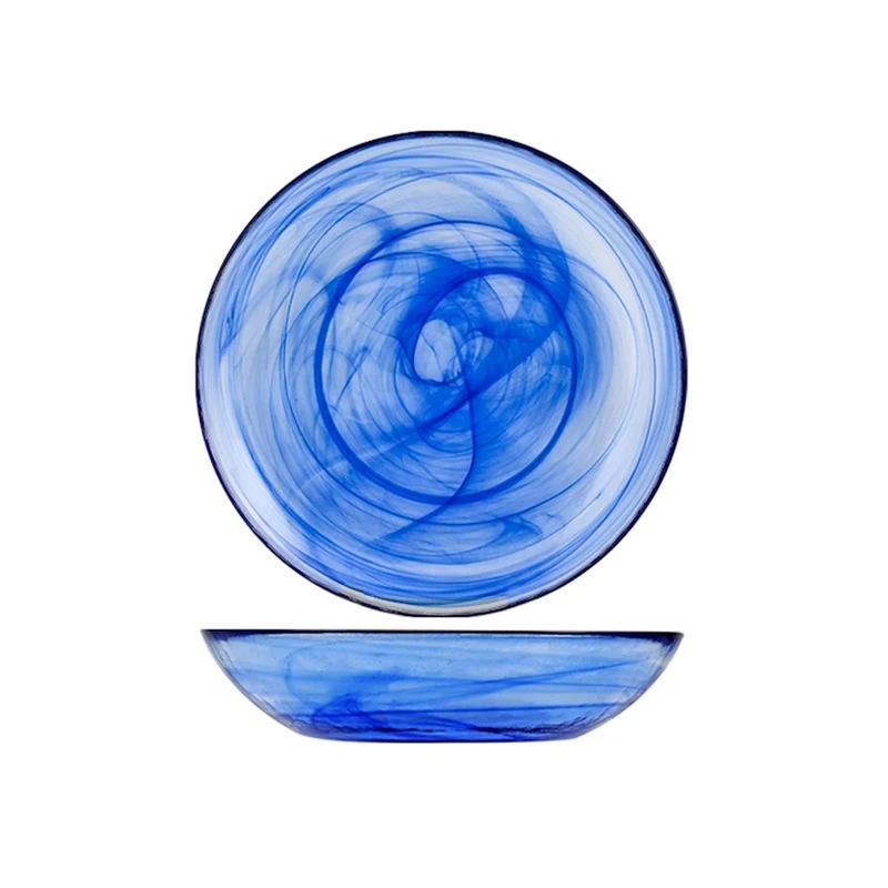 21 cm - Alabastro Piatto Fondo In Vetro - Set 6 Pz