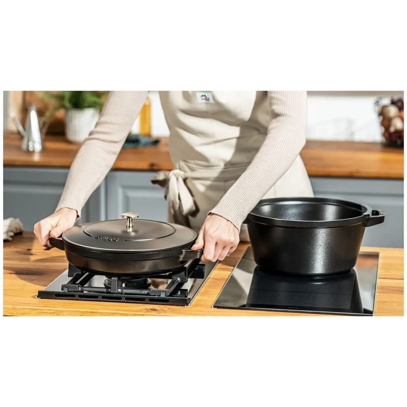24 cm - Set Pentole Impilabili In Ghisa Smaltata - Set 2 Pz