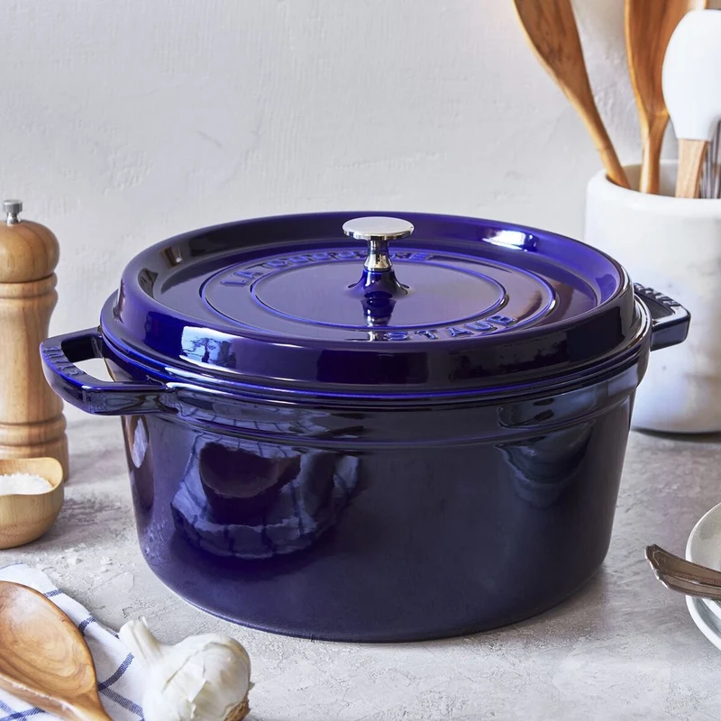 28 cm - Cocotte Casseruola Rotonda In Ghisa Smaltata