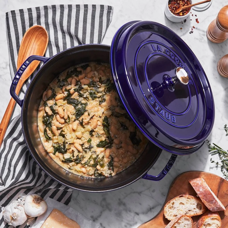 28 cm - Cocotte Casseruola Rotonda In Ghisa Smaltata