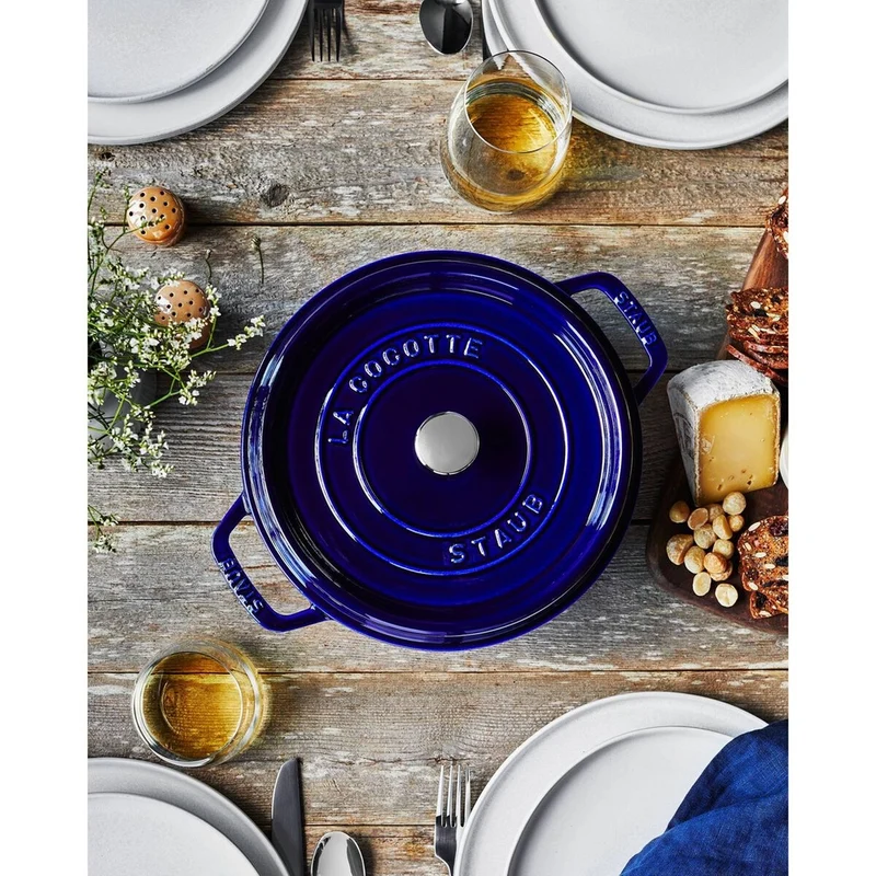 28 cm - Cocotte Casseruola Rotonda In Ghisa Smaltata