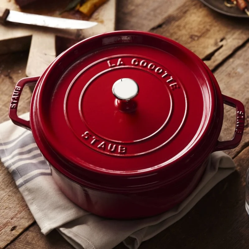 28 cm - Cocotte Casseruola Rotonda In Ghisa Smaltata