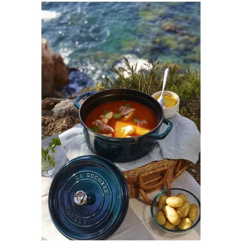 28 cm - Cocotte Casseruola Rotonda In Ghisa Smaltata