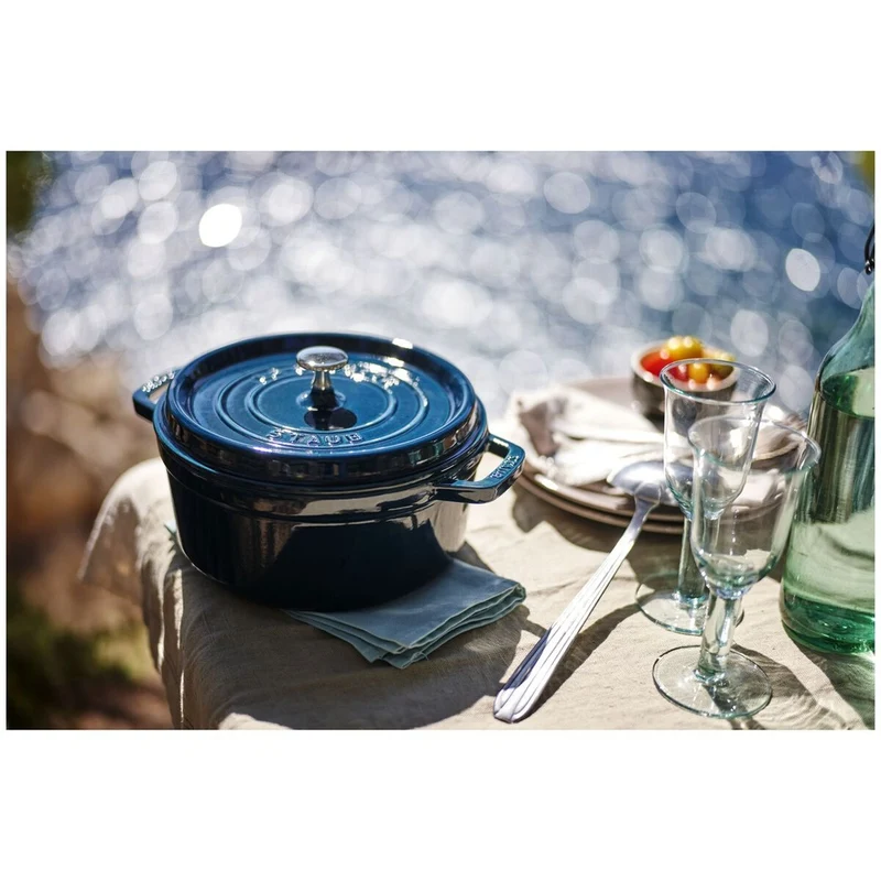 28 cm - Cocotte Casseruola Rotonda In Ghisa Smaltata