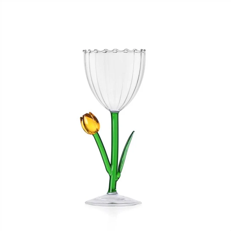 28 cl - Botanica Tulipano Calice Multiuso Effetto Ottico In Vetro Borosilicato