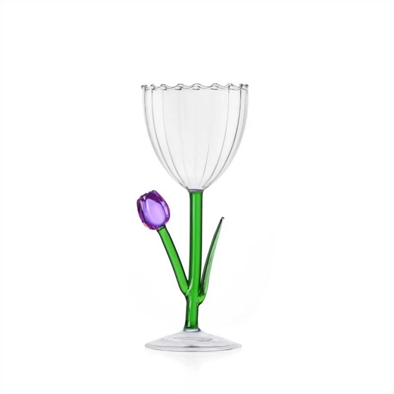 28 cl - Botanica Tulipano Calice Multiuso Effetto Ottico In Vetro Borosilicato