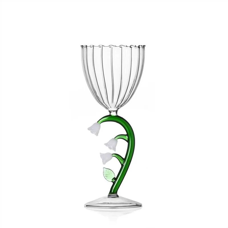 28 cl - Botanica Fiore Calice Multiuso Effetto Ottico In Vetro Borosilicato
