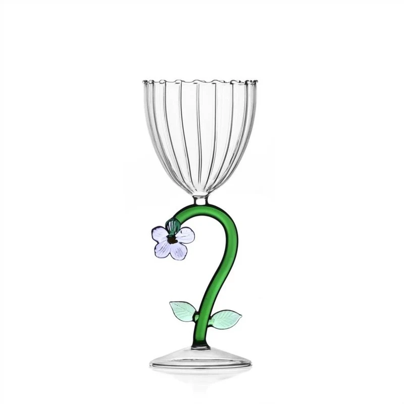 28 cl - Botanica Fiore Calice Multiuso Effetto Ottico In Vetro Borosilicato