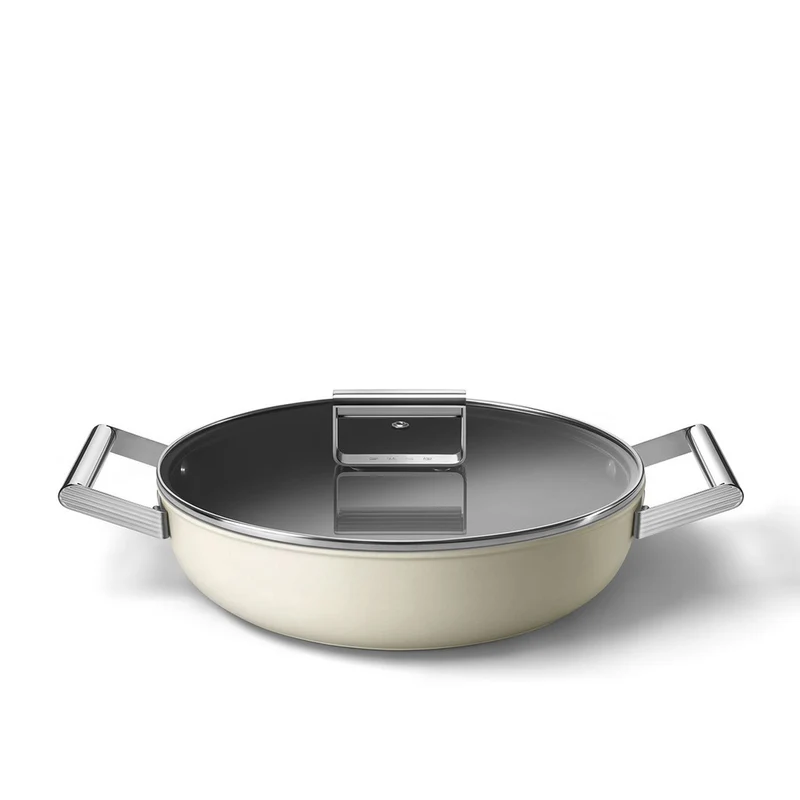 28 cm - Cookware Tegame Basso Antiaderente Ceramico In Alluminio Con Coperchio