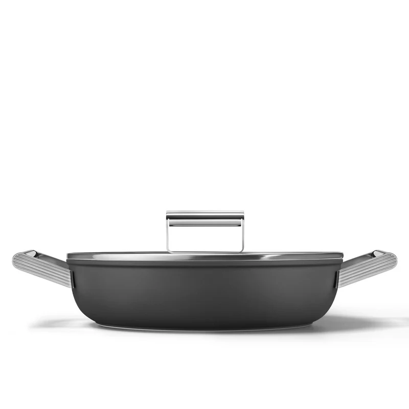 28 cm - Cookware Tegame Basso Antiaderente Ceramico In Alluminio Con Coperchio