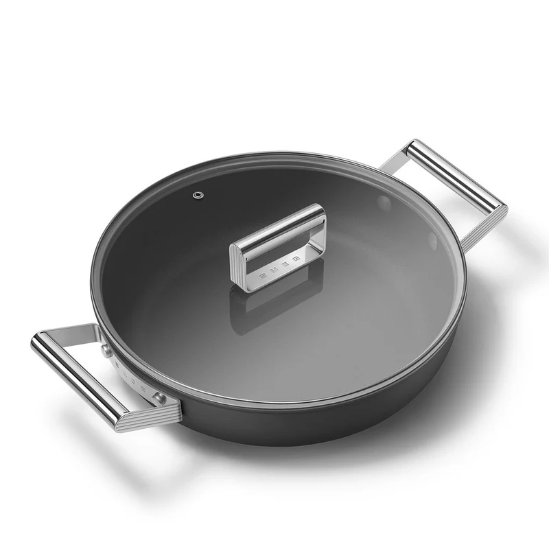 28 cm - Cookware Tegame Basso Antiaderente Ceramico In Alluminio Con Coperchio