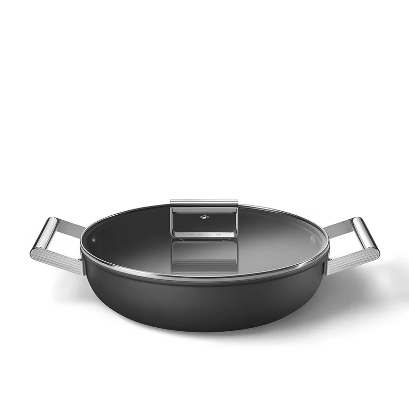 28 cm - Cookware Tegame Basso Antiaderente Ceramico In Alluminio Con Coperchio