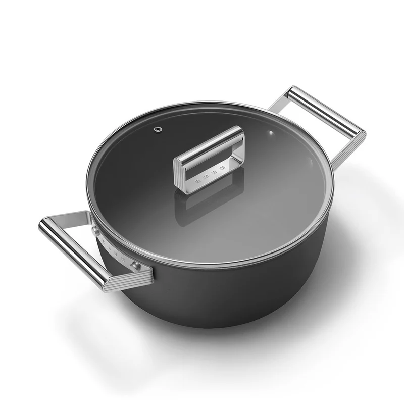 24 cm - Cookware Casseruola Alta Antiaderente Ceramico In Alluminio Con Coperchio