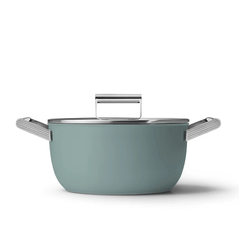 24 cm - Cookware Casseruola Alta Antiaderente Ceramico In Alluminio Con Coperchio