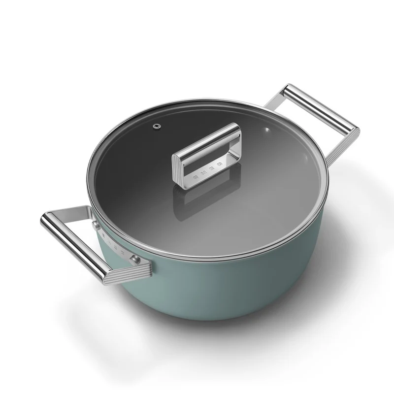 24 cm - Cookware Casseruola Alta Antiaderente Ceramico In Alluminio Con Coperchio