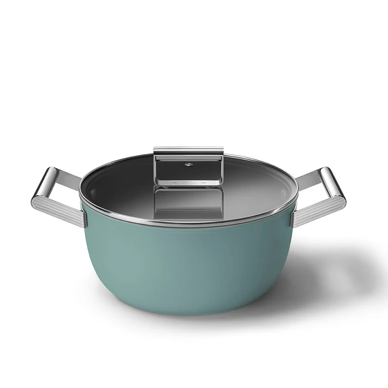 24 cm - Cookware Casseruola Alta Antiaderente Ceramico In Alluminio Con Coperchio