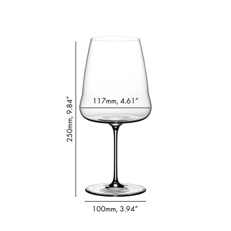 100.2 cl - Winewings Calice Vino Rosso Cabernet - Merlot In Vetro - Set 2 Pz