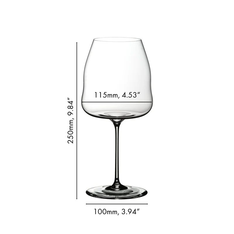 95 cl - Winewings Calice Vino Rosso Pinot Noir - Nebbiolo In Vetro - Set 2 Pz